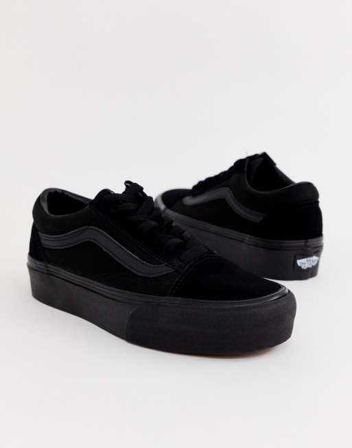 vans old skool black platform sneakers