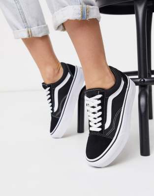 vans platform sneakers black