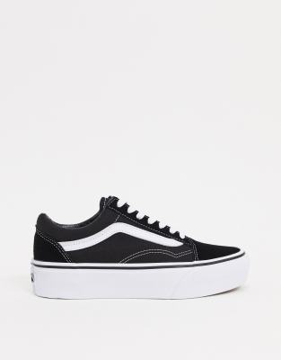 old skool black platform vans