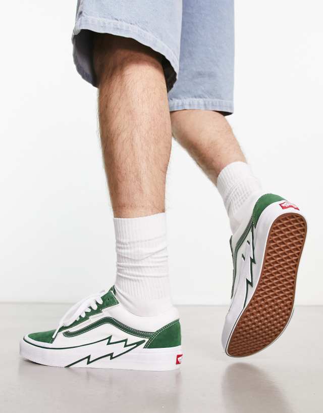 Vans Old Skool bolt sneakers in green and black