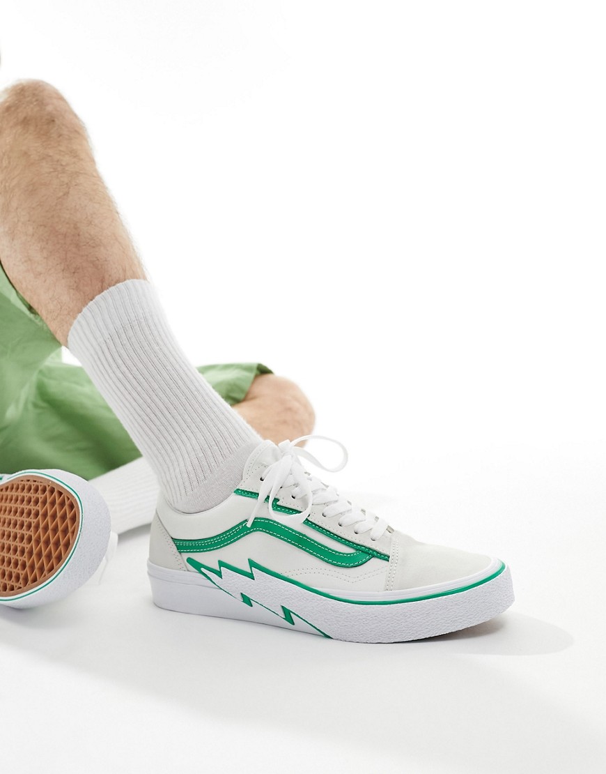 Vans Old Skool Bolt Sneakers In Green & White