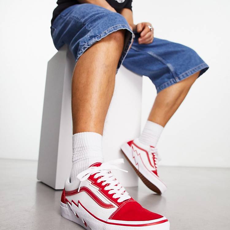 Langskomen trainer onbetaald Vans Old Skool Bolt sneakers in red and white | ASOS