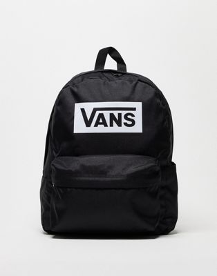 Vans Old Skool box logo backpack in black  - ASOS Price Checker