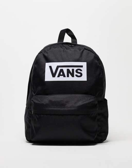 Vans Old Skool box logo backpack in black | ASOS