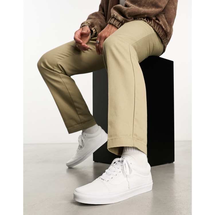 White vans 2025 with khakis