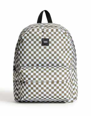 Vans Old skool check backpack in medium brown