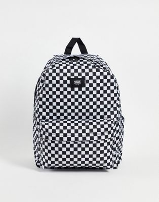 Vans Old Skool Check backpack in white/black