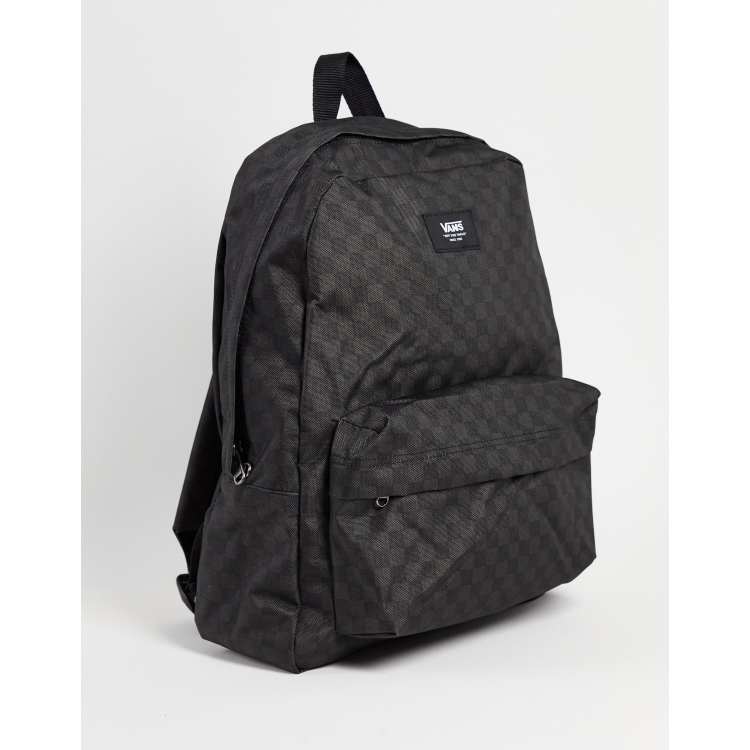 Black and grey checkered backpack sale