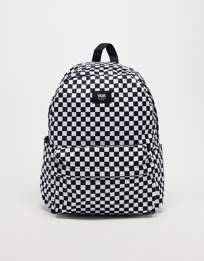 Vans Old Skool checkerboard backpack in black and white