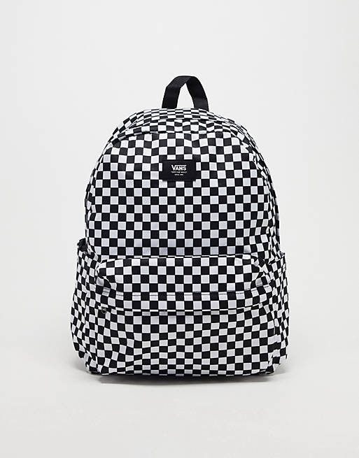 Inloggegevens extreem slijm Vans Old Skool checkerboard backpack in black and white | ASOS