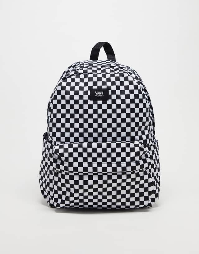 Vans Old Skool checkerboard backpack in black and white