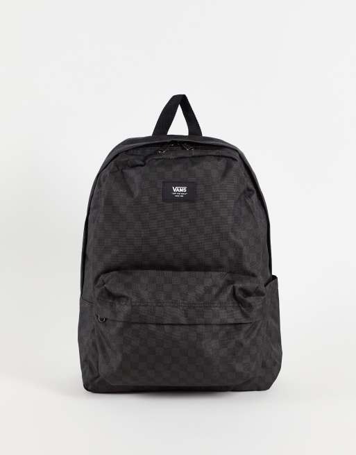 Vans Old Skool checkerboard backpack in black grey ASOS