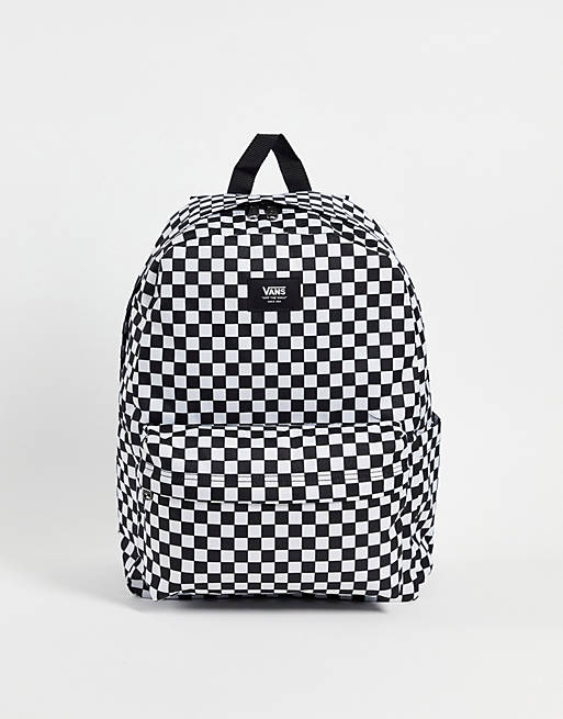  Vans Old Skool checkerboard backpack in black/white 