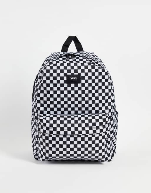 Vans Old Skool checkerboard backpack in black/white ASOS