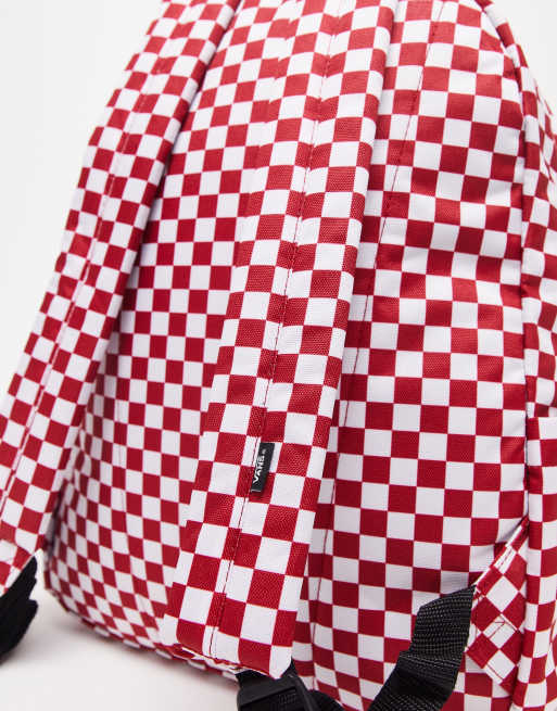 Vans checkerboard backpack outlet red