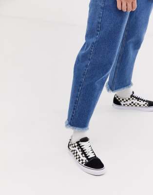 Vans Black And White Old Skool 36 Dx Leather And Canvas Sneakers In Black