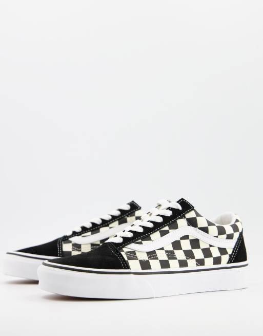 Vans Old Skool Checkerboard Sneakers in Black and White