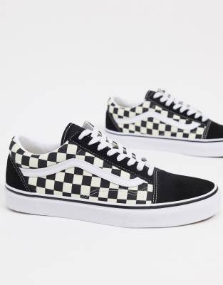 grey checkered old skool vans