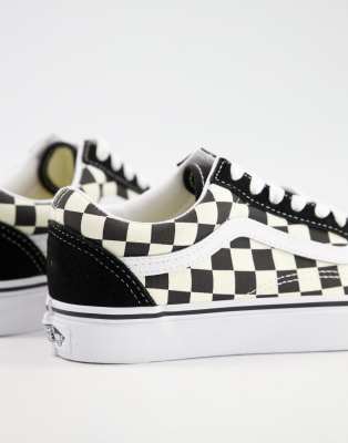 black and white checkered tie vans