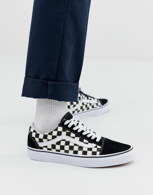 Black and white shop old skool checkered vans