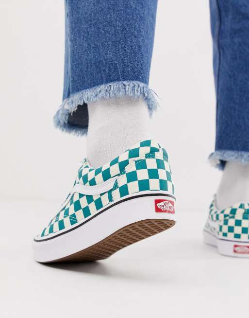 Vans old skool store checkerboard green