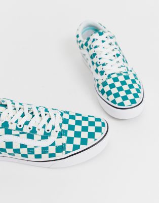 vans teal checkered