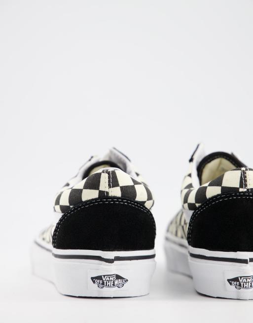 Grey checkerboard vans old on sale skool