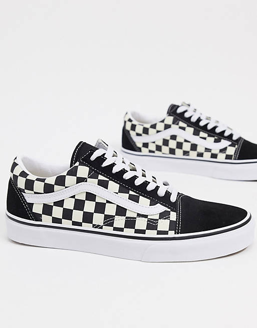 Vans Old Skool checkerboard trainers in black and white