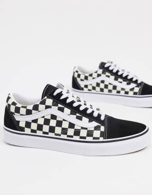 black and white checkered vans junior