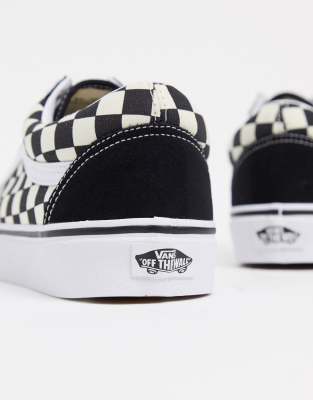 vans old skool white checkerboard