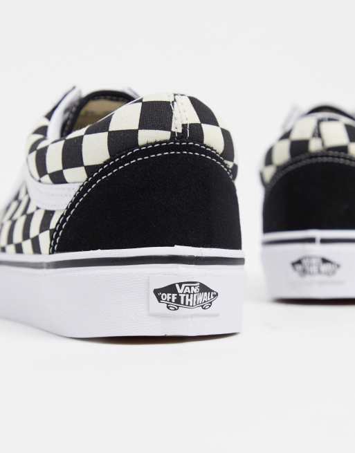 Vans old skool hot sale checkerboard white black