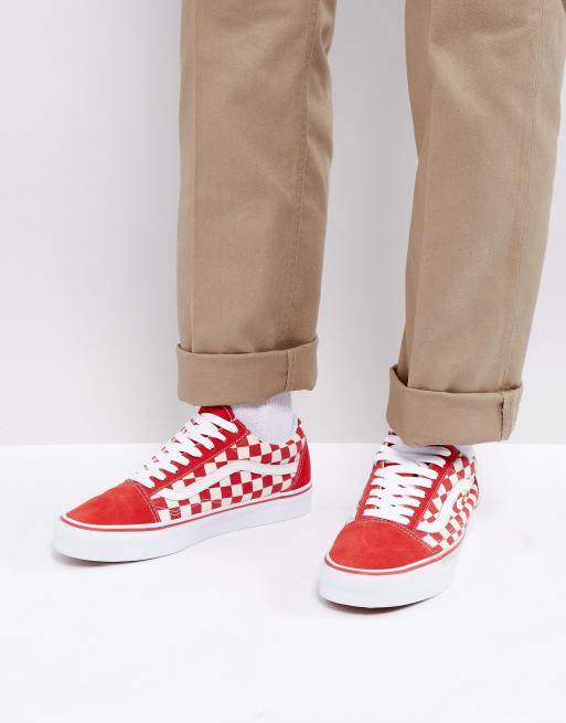 Old skool deals red checkerboard