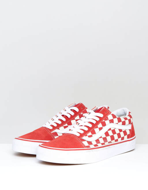 vans old skool checkerboard rouge vans old skool checkerboard rouge