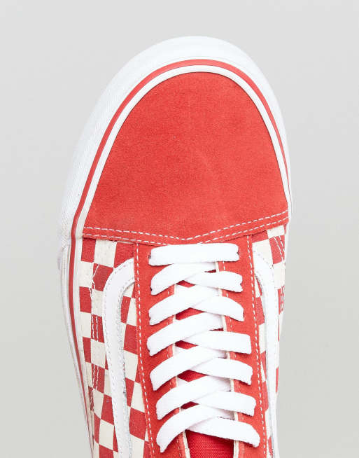 Vans old skool sales rosse scacchi