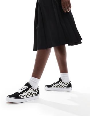 Vans Old Skool checkerboard trainers in white and black | ASOS