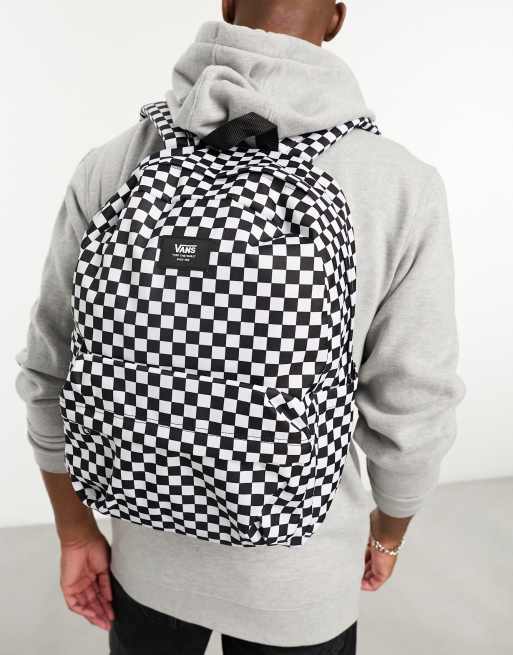 Vans black and hot sale white checkered backpack