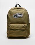 [Vans] Vans Old Skool classic backpack in olive green One Size Gothic olive