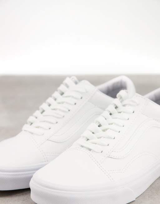 Vans triple cheap white leather