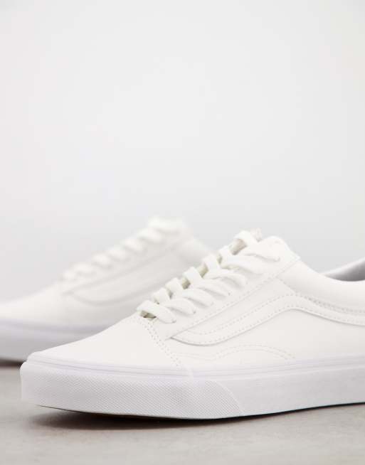 Vans – Old Skool Classic Tumble – Białe buty sportowe z imitacji skóry, 4 z 4