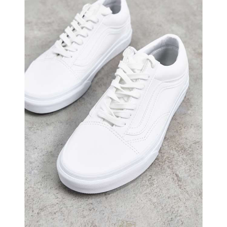 Tumble white slip on on sale vans