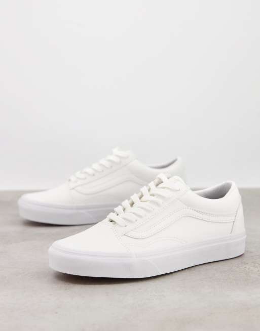 Vans tumble slip sales on white leather