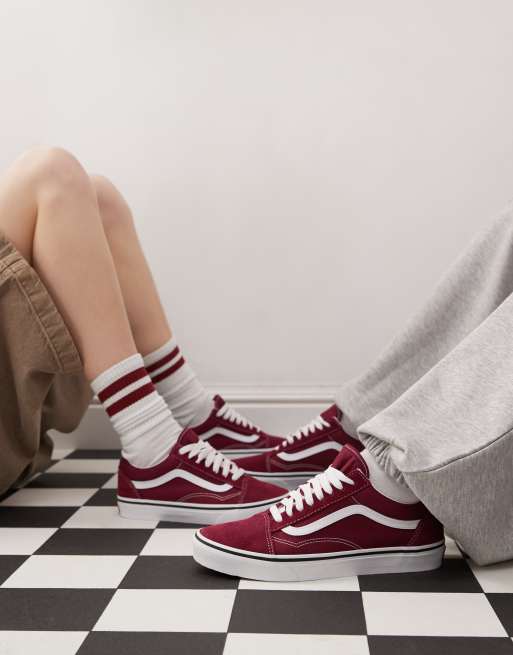 Sneaker Low Vans Schuhe Damen Dunkelrot Vans Sneakers Aus Stoff