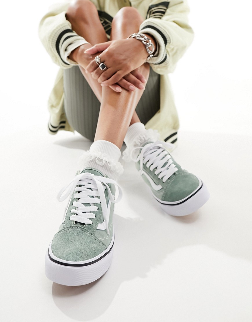 Vans old skool colour theory trainers in green