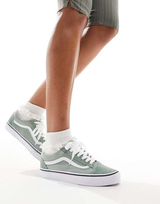 Green vans on feet hotsell