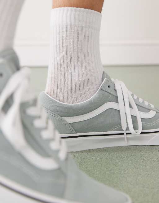 Gray Dawn Grey Lace Up Vans Vans Old Skool Colour Theory Trainers