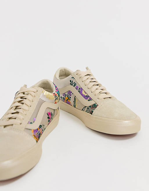 Vans Old Skool cream floral sneakers
