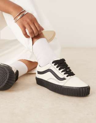 Vans Old Skool Creeper Baskets Blanc cassé et noir ASOS