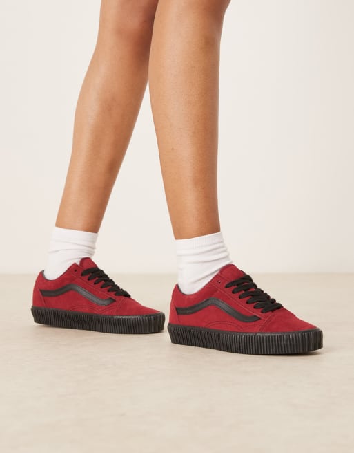 Vans Old Skool Creeper sneakers in burgundy and red