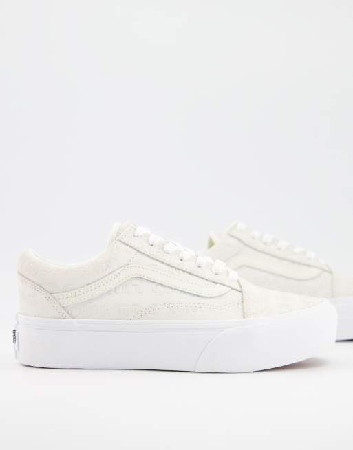 Cream platform vans hotsell