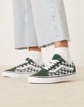 [Vans] Vans Old Skool EK knitted upper sneakers in green checkerboard 35 GREEN